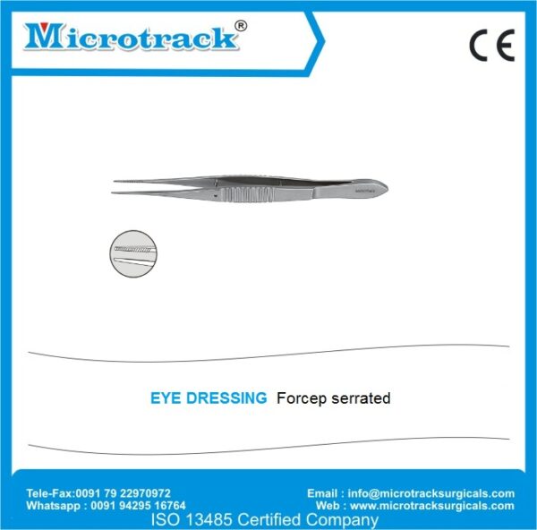 Eye Dressing Forceps Serrated