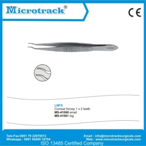 Lim's Corneal Forcep 1 X 2 Teeth