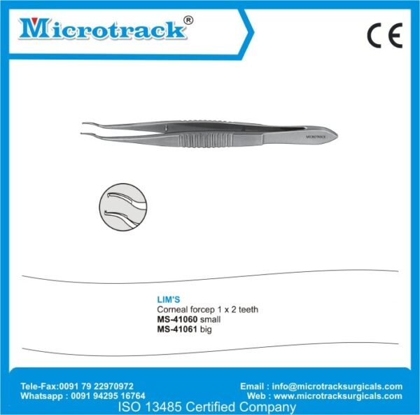 Lim's Corneal Forcep 1 X 2 Teeth