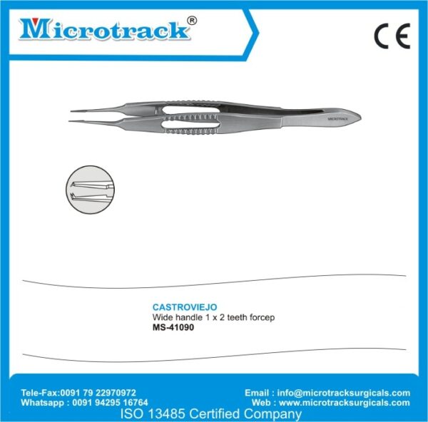 Castroviejo Wide Handle 1 X 2 Teeth Forcep