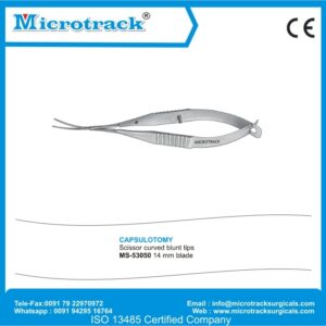 Capsulotomy Scissor Curved Blunt Tips