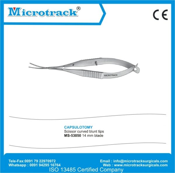 Capsulotomy Scissor Curved Blunt Tips